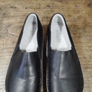 Alegria Sz 9 EU39 Shoes DEB-7814 Black Loafer Slip On Leather